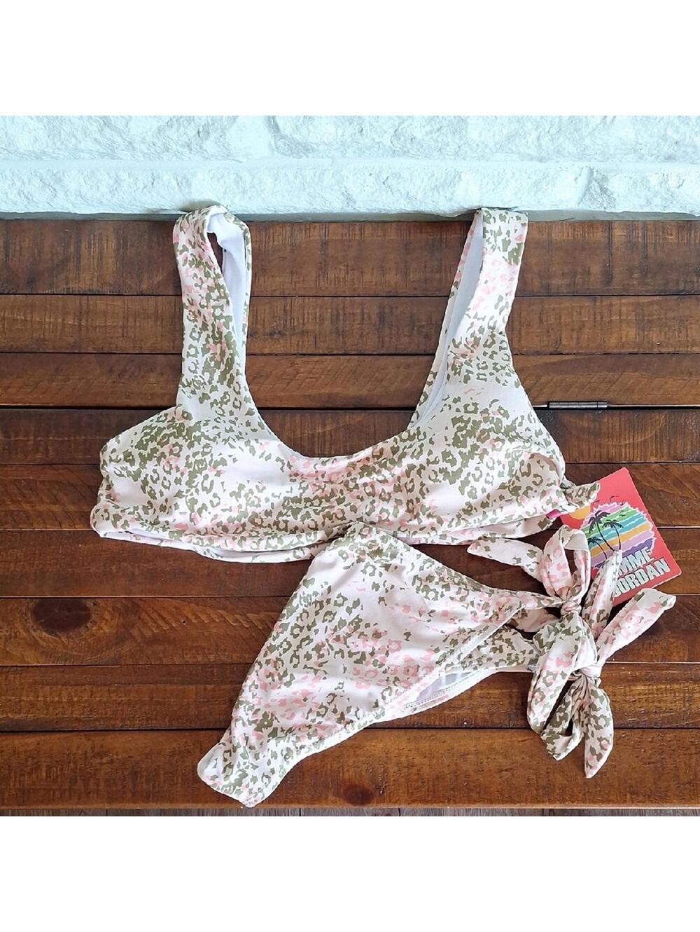 Nwt Emme Jordan Green Pattern Bikini Size Medium